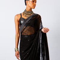ONYX MAJESTY EMBROIDERED SARI