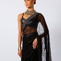 ONYX MAJESTY EMBROIDERED SARI