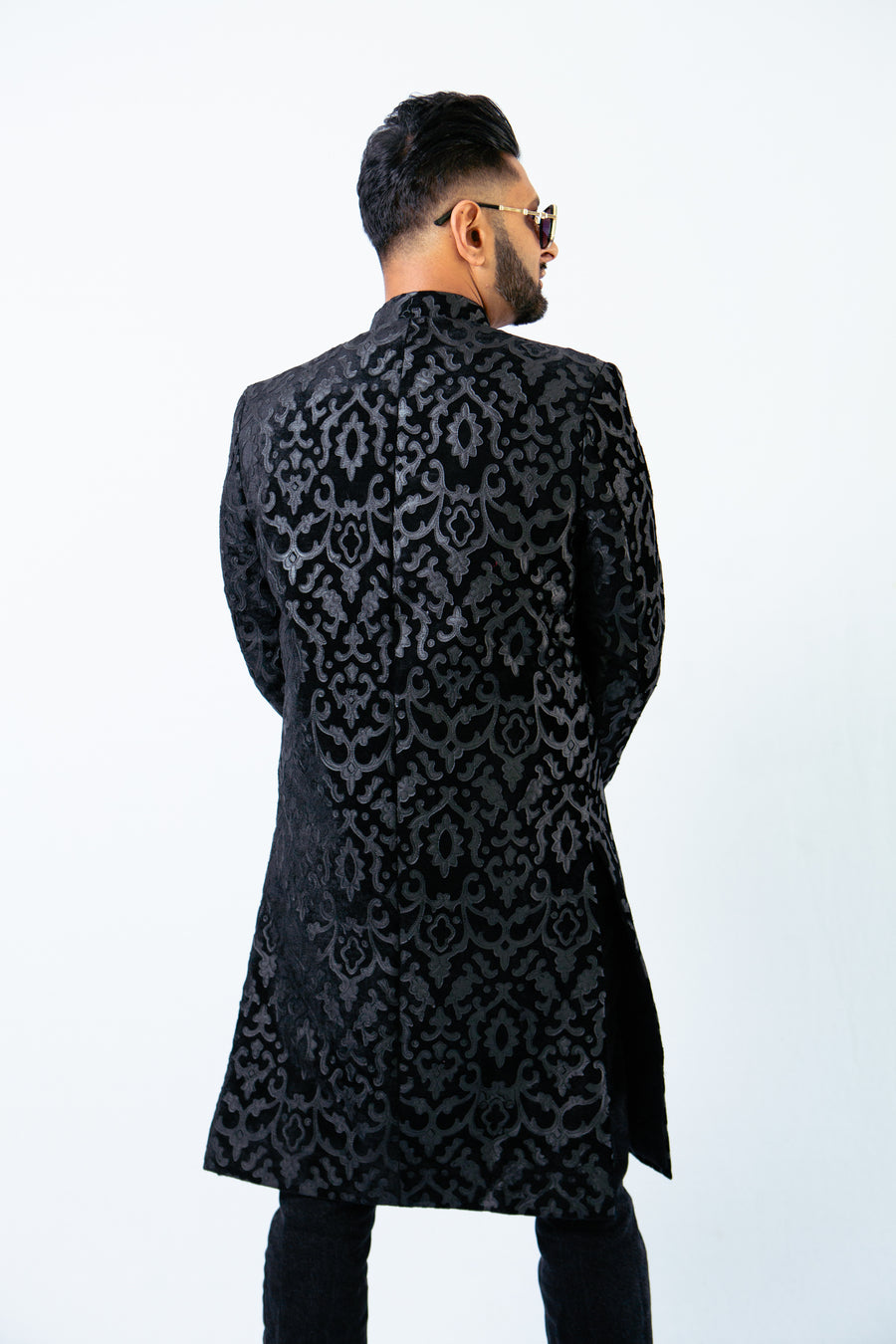 NAWABI NECTAR LASER CUT LEATHER JACKET