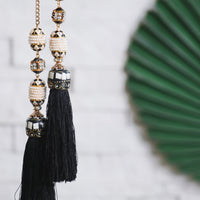 BLACK AND WHITE TASSEL NECKLACE